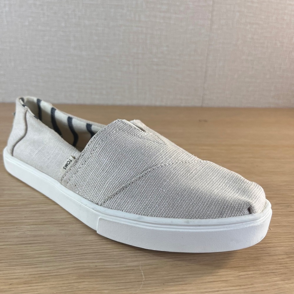 TOMS Womens Alpargata Cupsole Oatmeal Linen Slip On Shoes 10013500 Size 7.5